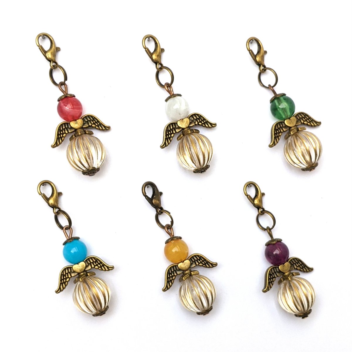 Schutzengel „Gesa“ Schlüsselanhänger, 6er-Set, bronzefarben