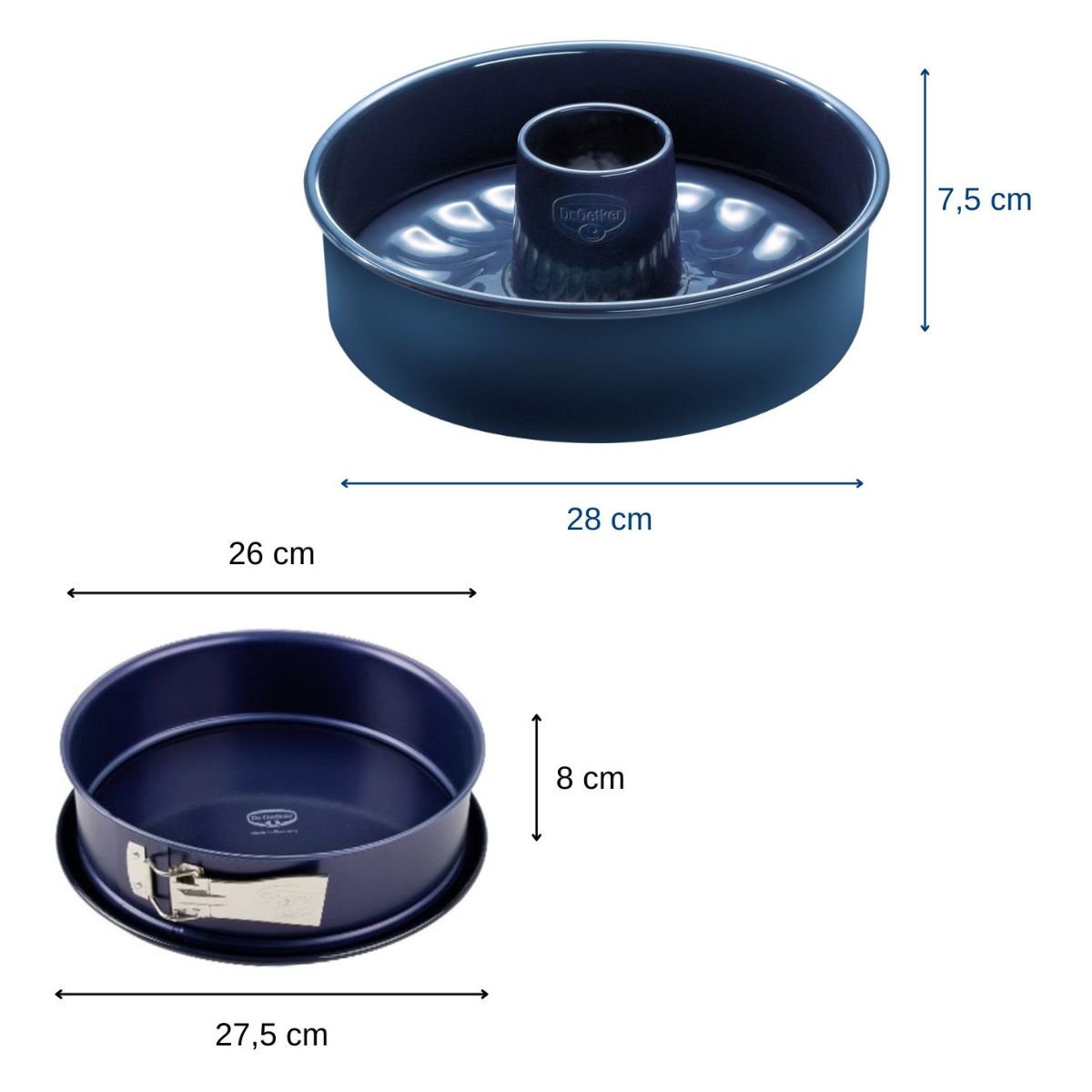 Springform 26 cm og savarinform aftagelig bund 28 cm Dr. Oetker Back Liebe