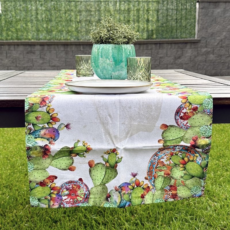 Runner da 45x150cm 100% Cotone Pesante - Cactus