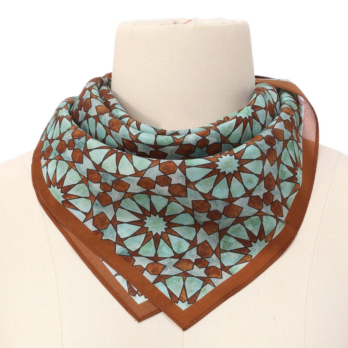 Brown Silk Neckerchief for Women