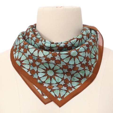 Brown Silk Neckerchief for Women