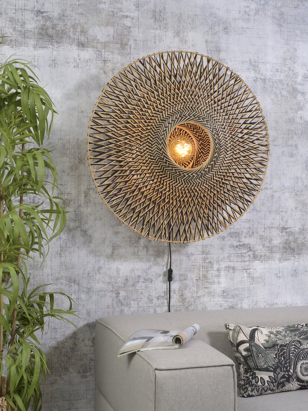 Wandlamp Bali 87cm zw./nat., L