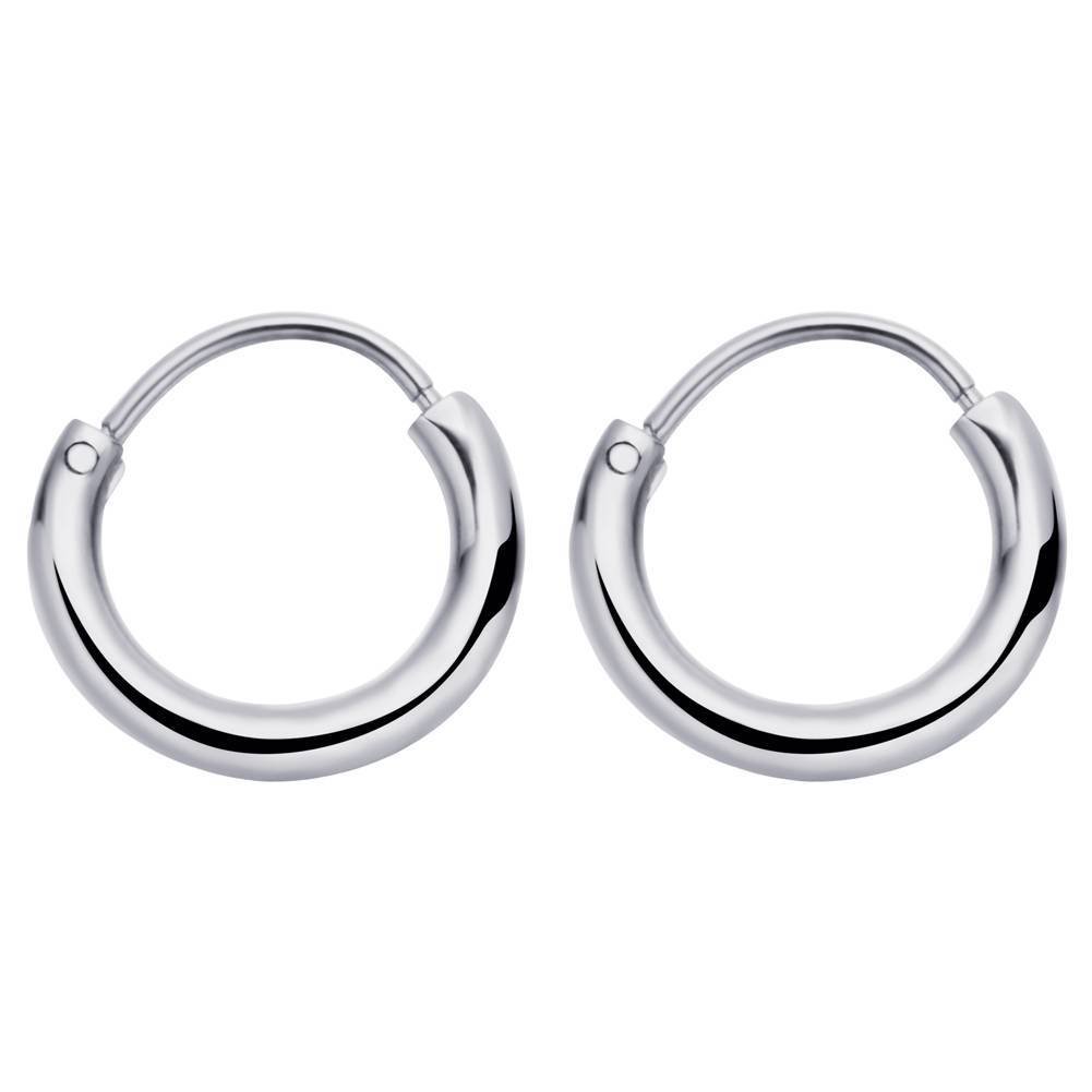 Boucles d'Oreilles Créoles Rondes Argent