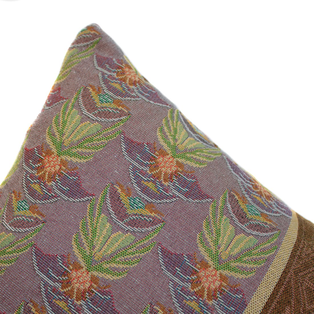 NIN-NIT Diamant Classique cushion | 100% woven cotton | decorative cushion with floral print and checks | brown | beige | pink | lilac | green | multicolor | 40x60 cm