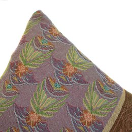 Coussin NIN-NIT Diamant Classique | 100% coton tissé | coussin décoratif à imprimé floral et carreaux | marron | beige | rose | lilas | vert | multicolore | 40x60 cm