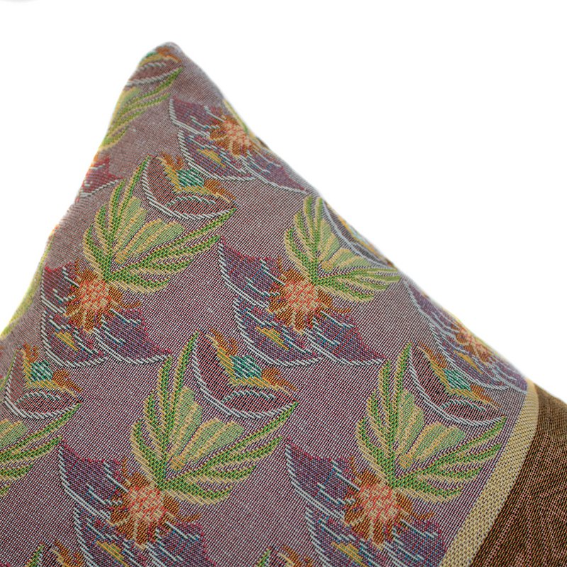 Coussin NIN-NIT Diamant Classique | 100% coton tissé | coussin décoratif à imprimé floral et carreaux | marron | beige | rose | lilas | vert | multicolore | 40x60 cm