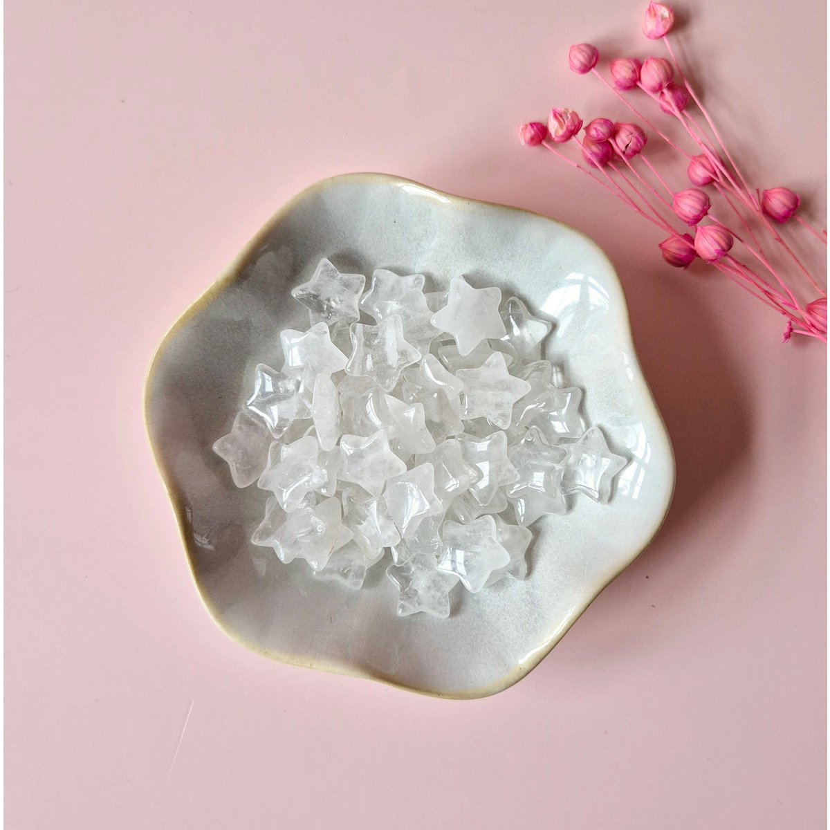 Bergkristal / Clear Quartz mini ster 1.5cm (Crystal Confetti)