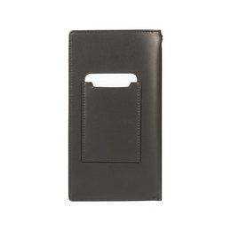 RB1087A | Brillen-/Smartphone-Halter mit Schultergurt, hergestellt in Italien aus echtem, glattem, mattem Leder. Schwarze Farbe