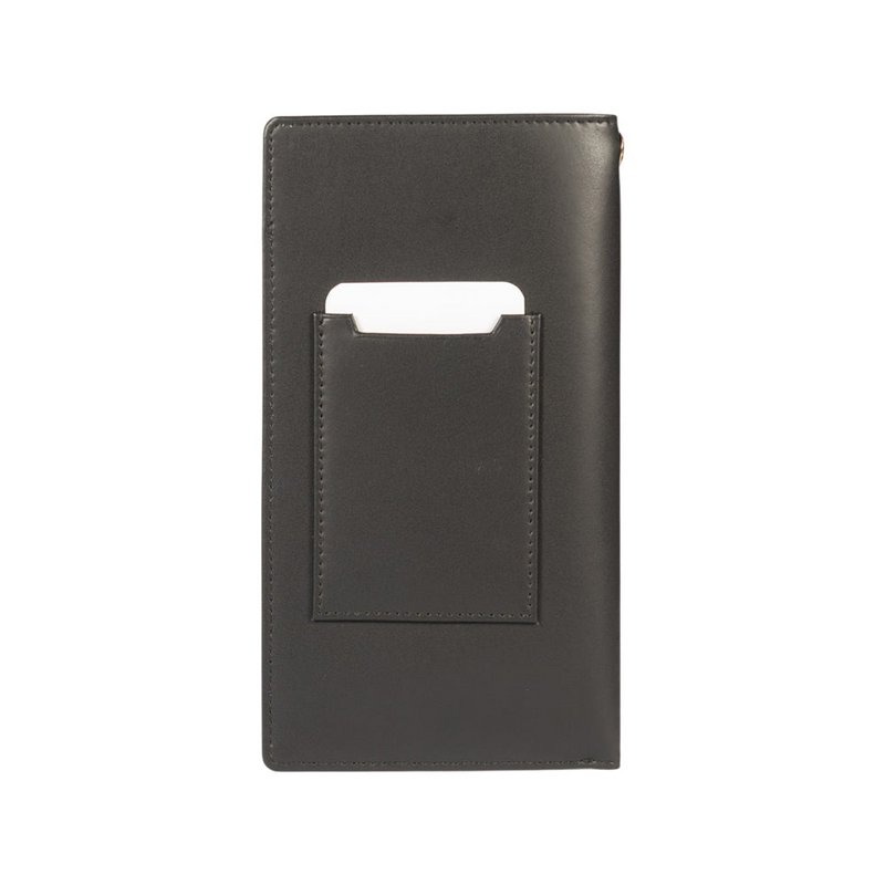 RB1087A | Brillen-/Smartphone-Halter mit Schultergurt, hergestellt in Italien aus echtem, glattem, mattem Leder. Schwarze Farbe