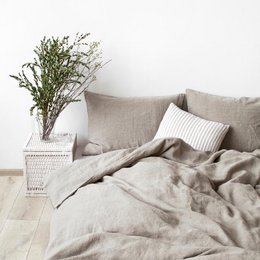 Set copripiumino in lino naturale