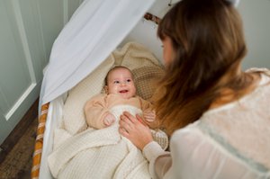 Cot blanket waffle wool - Off White