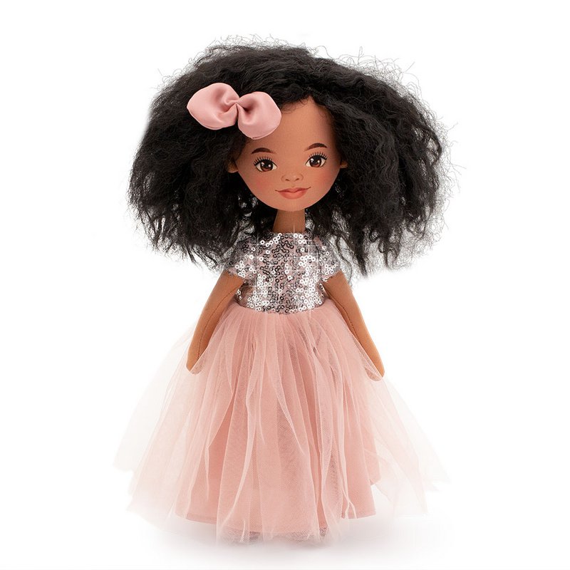 Soft toy, Sweet Sisters - Tina in a Pink Dress with Sequins + bonus accessories set (35cm)