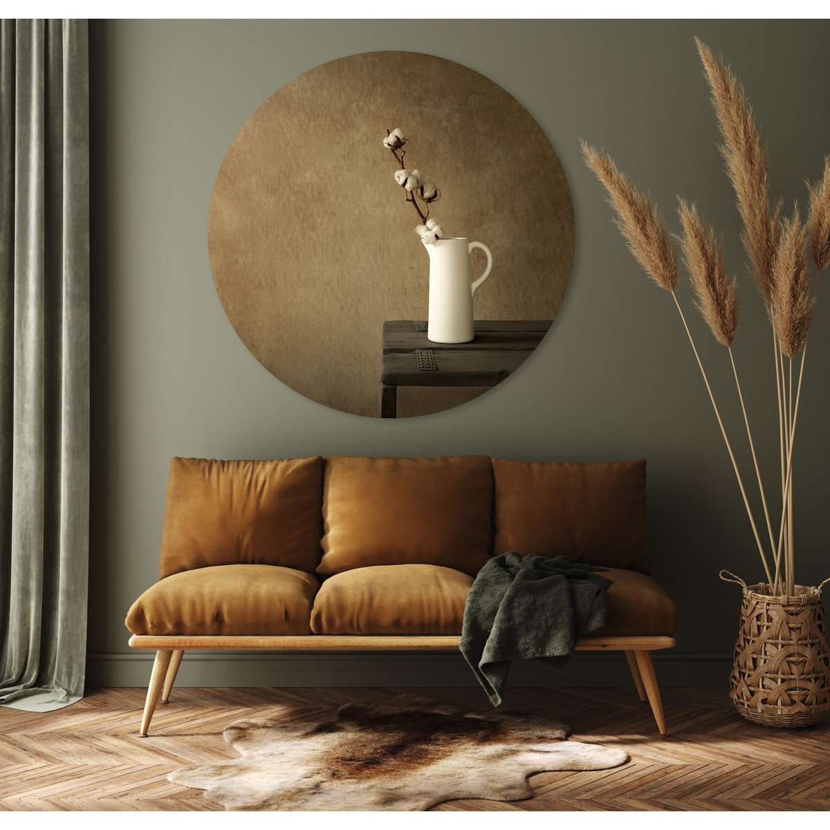 Cercle Mural - Branche de Coton - Qualité Dibond Premium