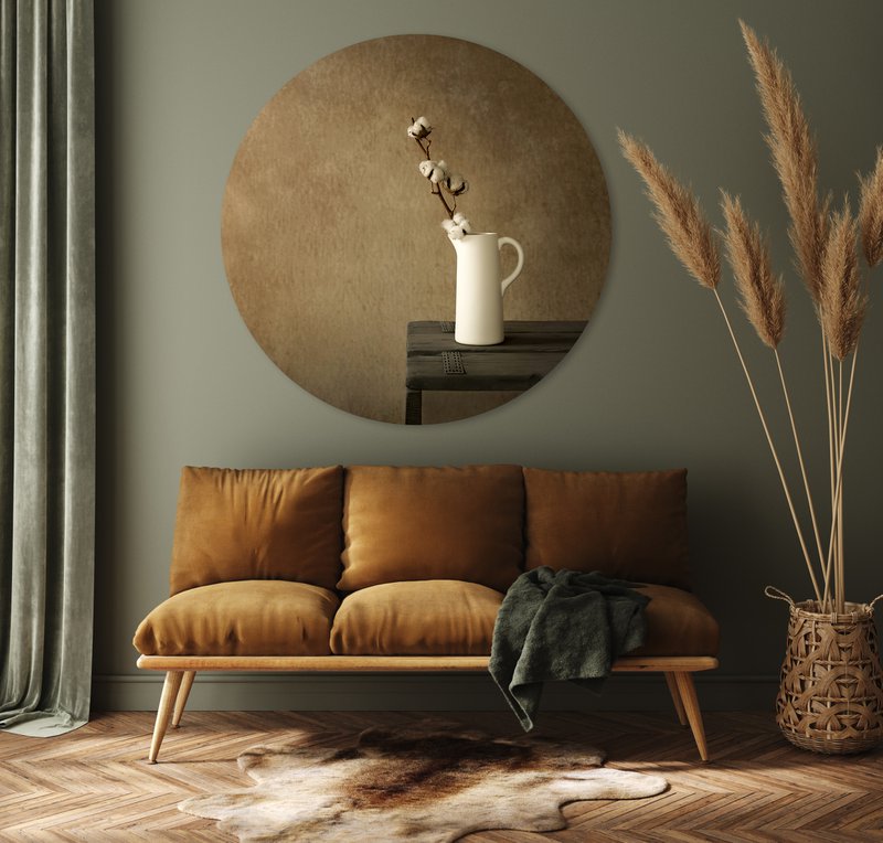 Wall Circle - Bomuldsgren - Premium Dibond kvalitet