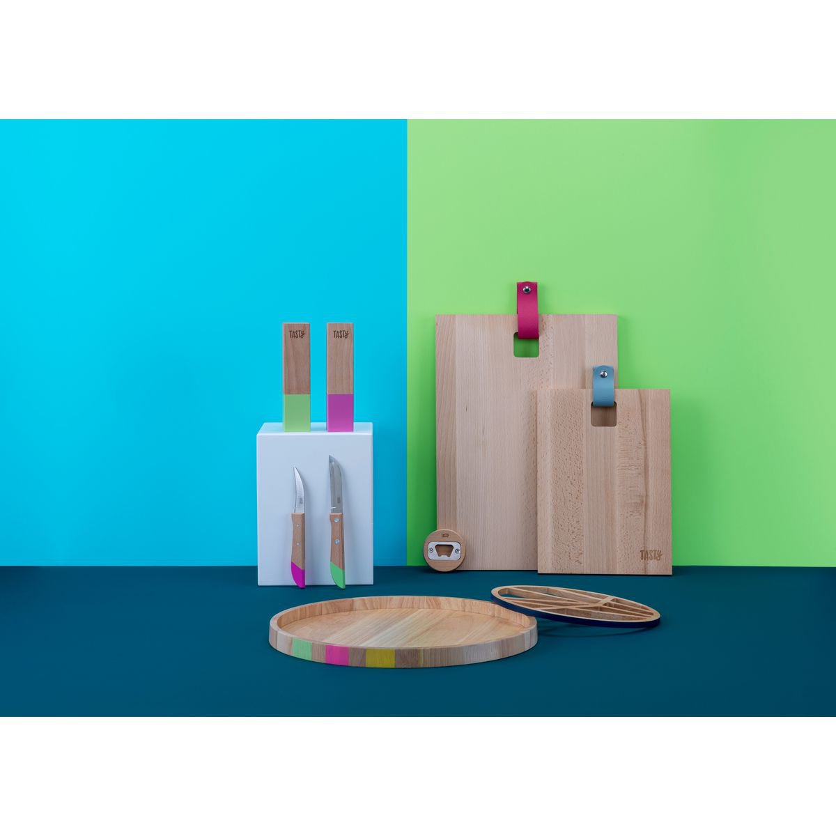 Rechteckiges Holzschneidebrett 35 x 25 cm Tasty Green