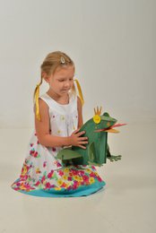 Maqueta de rana, juguete de cartón para construcción y pintura, bricolaje, 3D, blanco, 6+ años