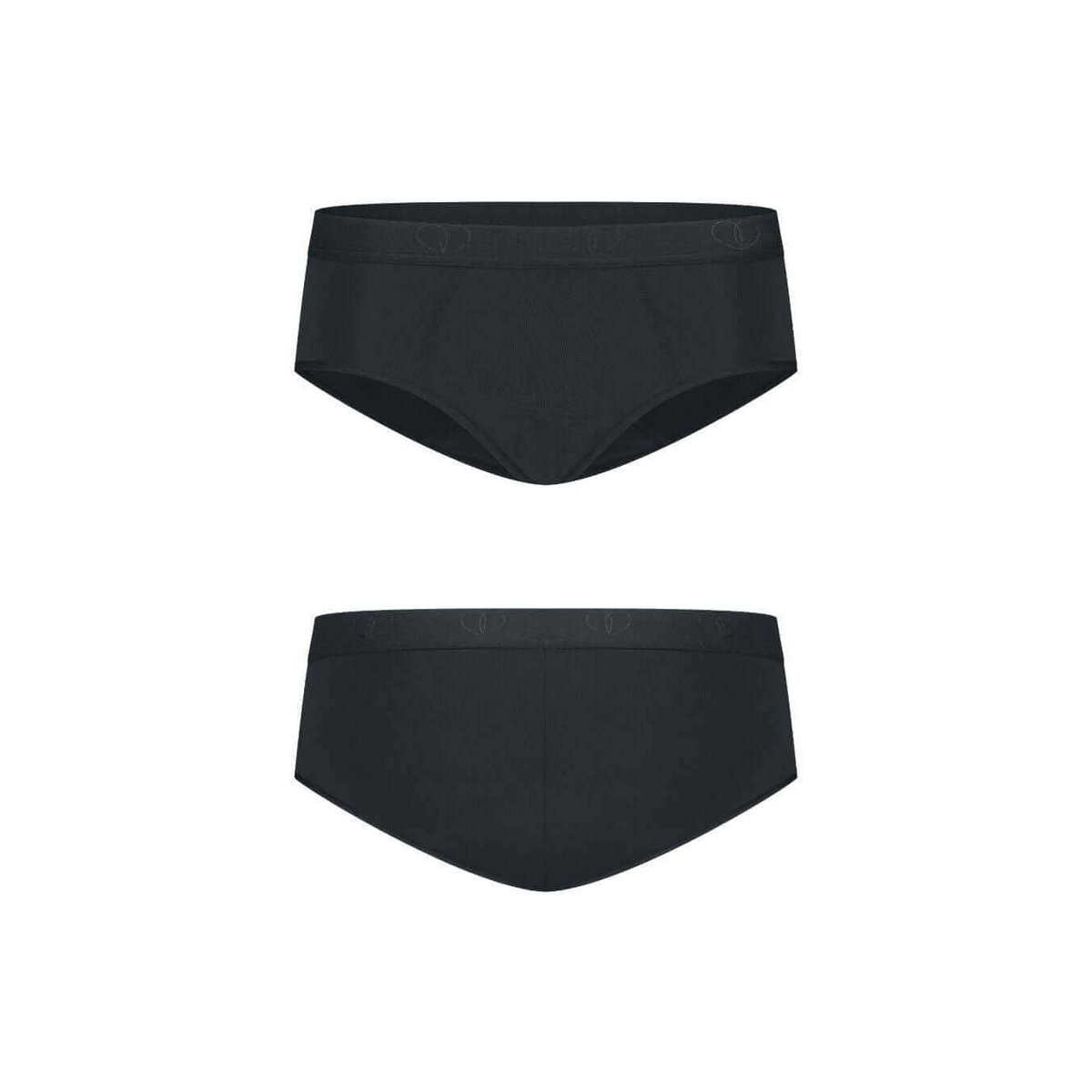 Menstruationsbukser hipsterpiger – medium absorption (sort, pink print)