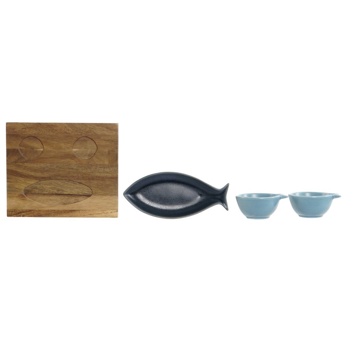 ZESTAW PRZEKĄSEK 4 PORCELANA 19,5X16,5X1,3 RYBA PC211043