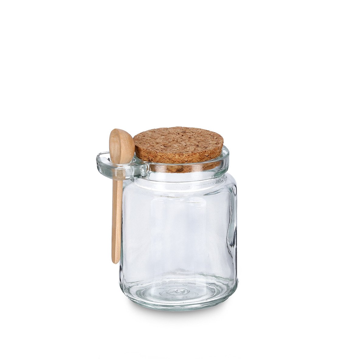 Storage jar with spoon and cork lid, 240 ml