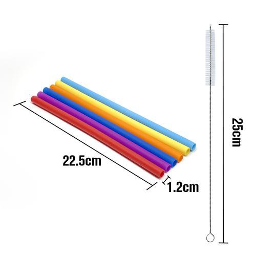 Rietjes (6x) Silicone met 2 schoonmaakborsteltjes Haakaa