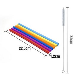 Straws (6x) Silicone with 2 cleaning brushes Haakaa
