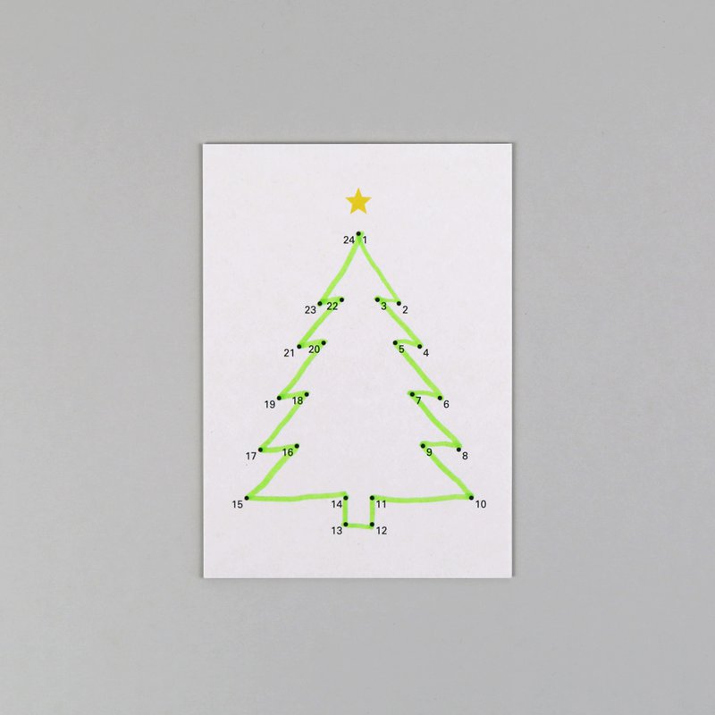 Carte postale Carte de Noël en pâte de bois Ted Dots