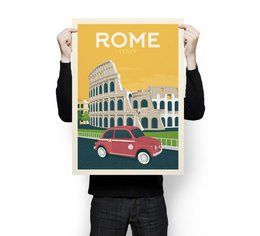 Vintage Rome Poster | Premium poster City Rome Italy