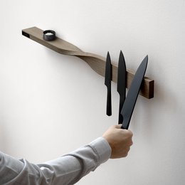 Magnetyczna półka z dębem wędzonym