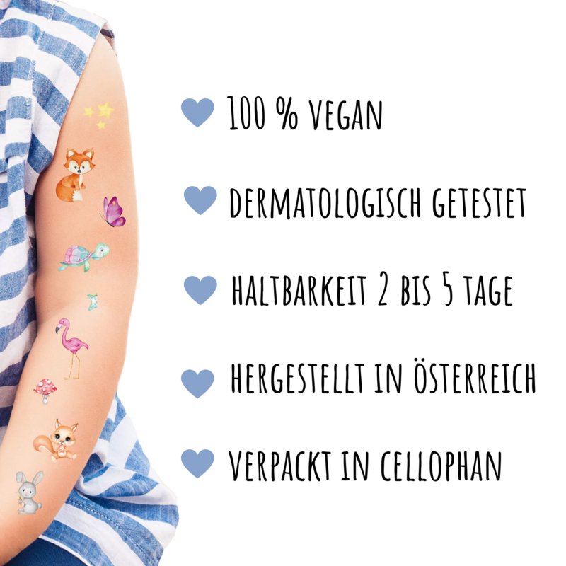 Kindertatoeages - motief "dieren"