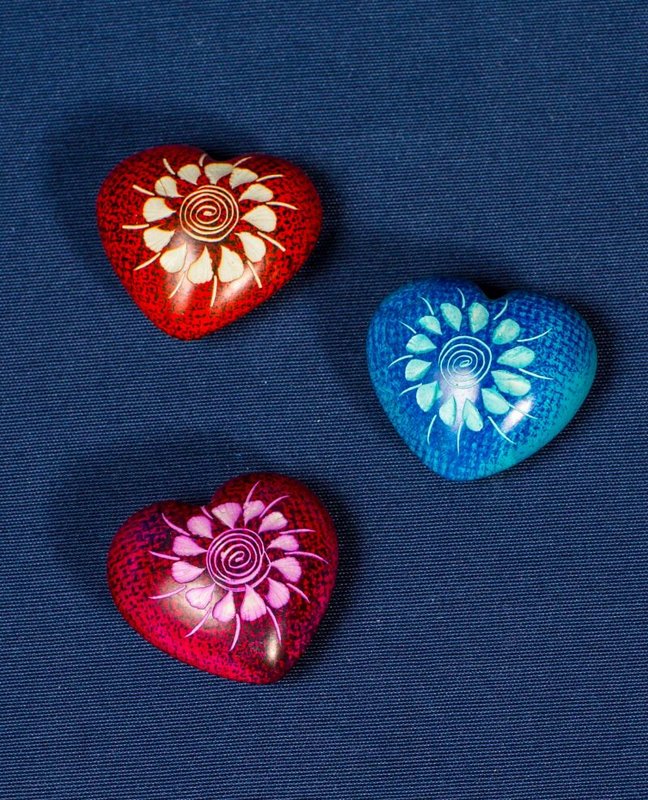 070 Herz klein Blume - Speckstein (nur noch in rot verfügbar)