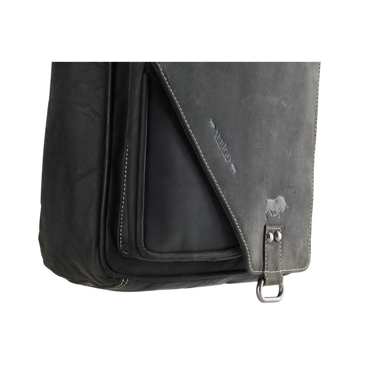 Umhängetasche in 3 Farben Buffalo -Leder mit einem Wickelventil und zwei Magnetverschlüssen - Crossbody -Tasche
