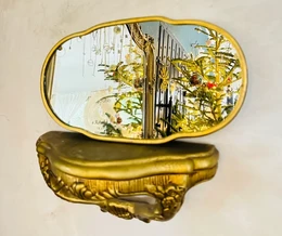 Handcrafted Brass Oval Mirror – Elegant Wall Decor | 2 Sizes