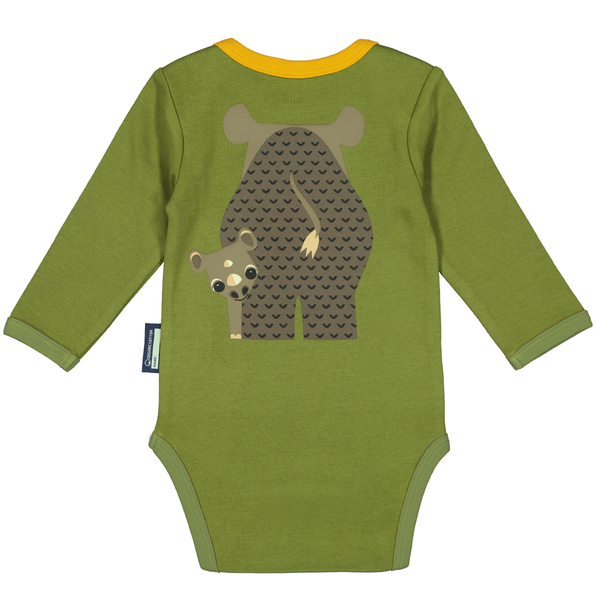 Long Sleeve Bodysuit & Bib Set | Organic cotton |Rhinoceros | Birth gift