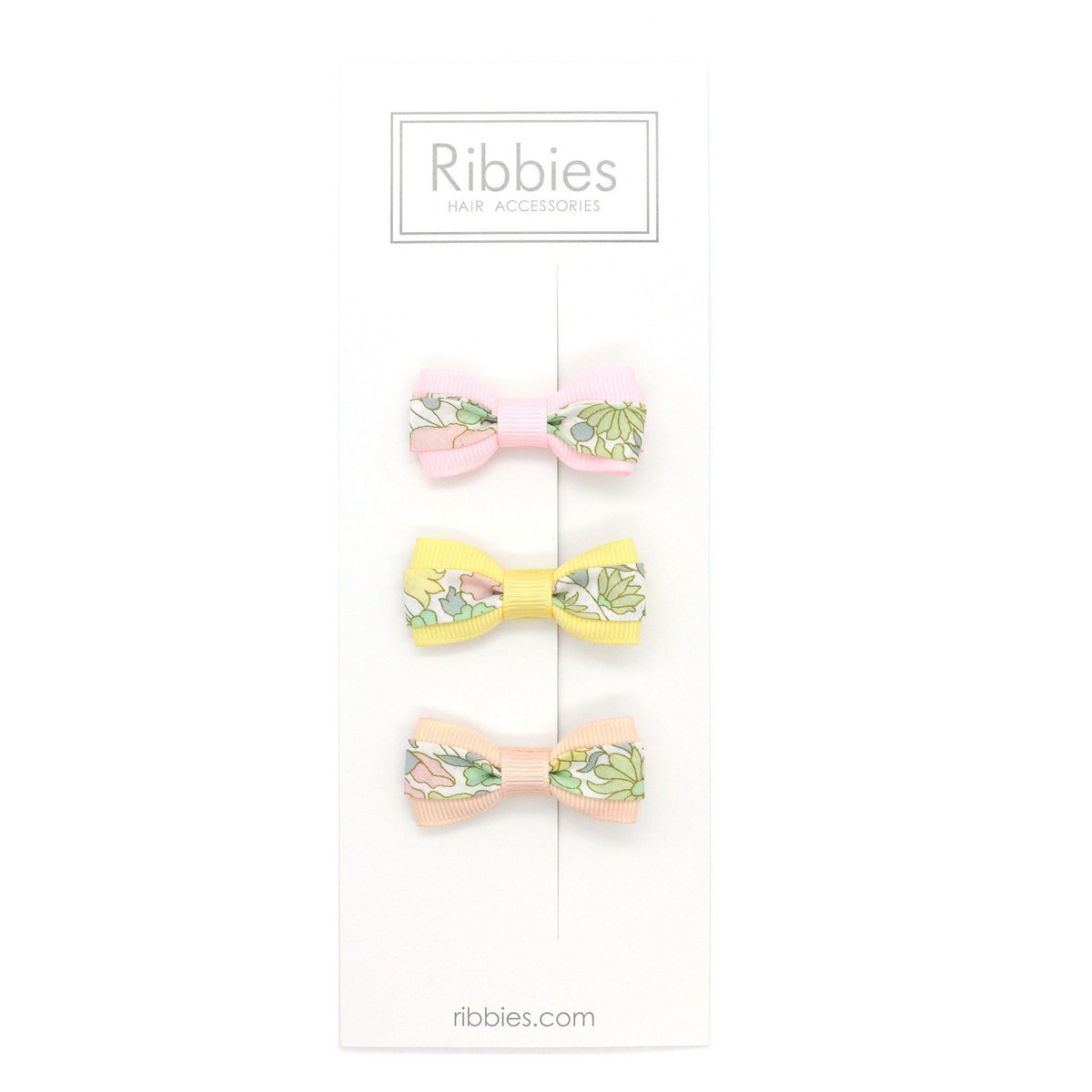 Sæt med 3 Liberty-sløjfer - Poppy & Daisy Pastel