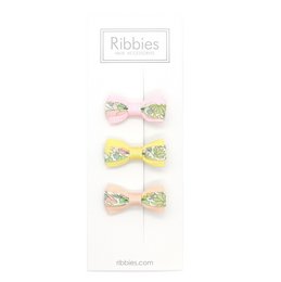 Sæt med 3 Liberty-sløjfer - Poppy & Daisy Pastel