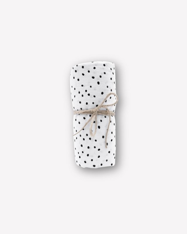Muslindug økologisk bomuld 120x120cm • Prikker