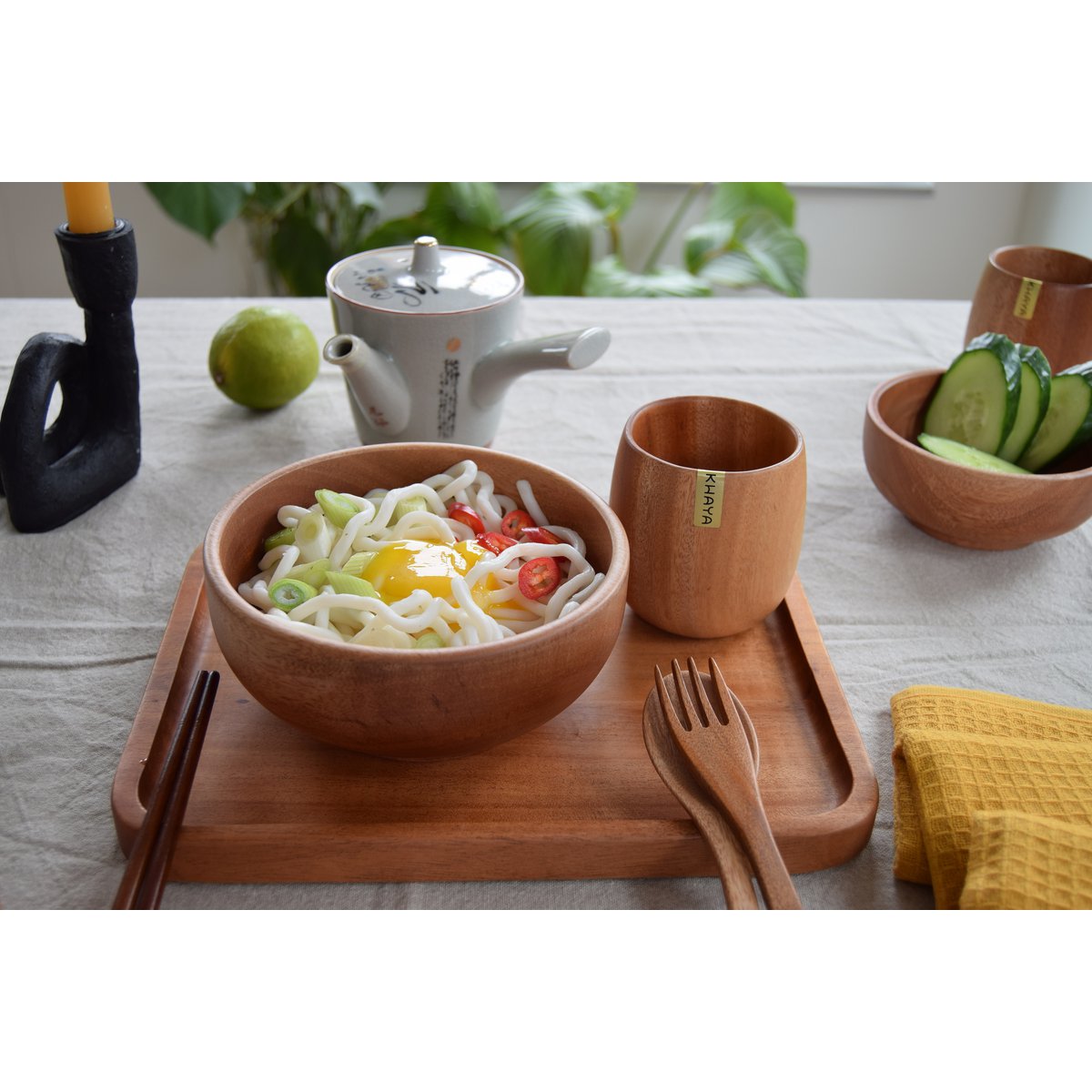 Handmade Tableware - Appetizer Serving Tray 26x20 cm - Eco-friendly - Khaya Wood