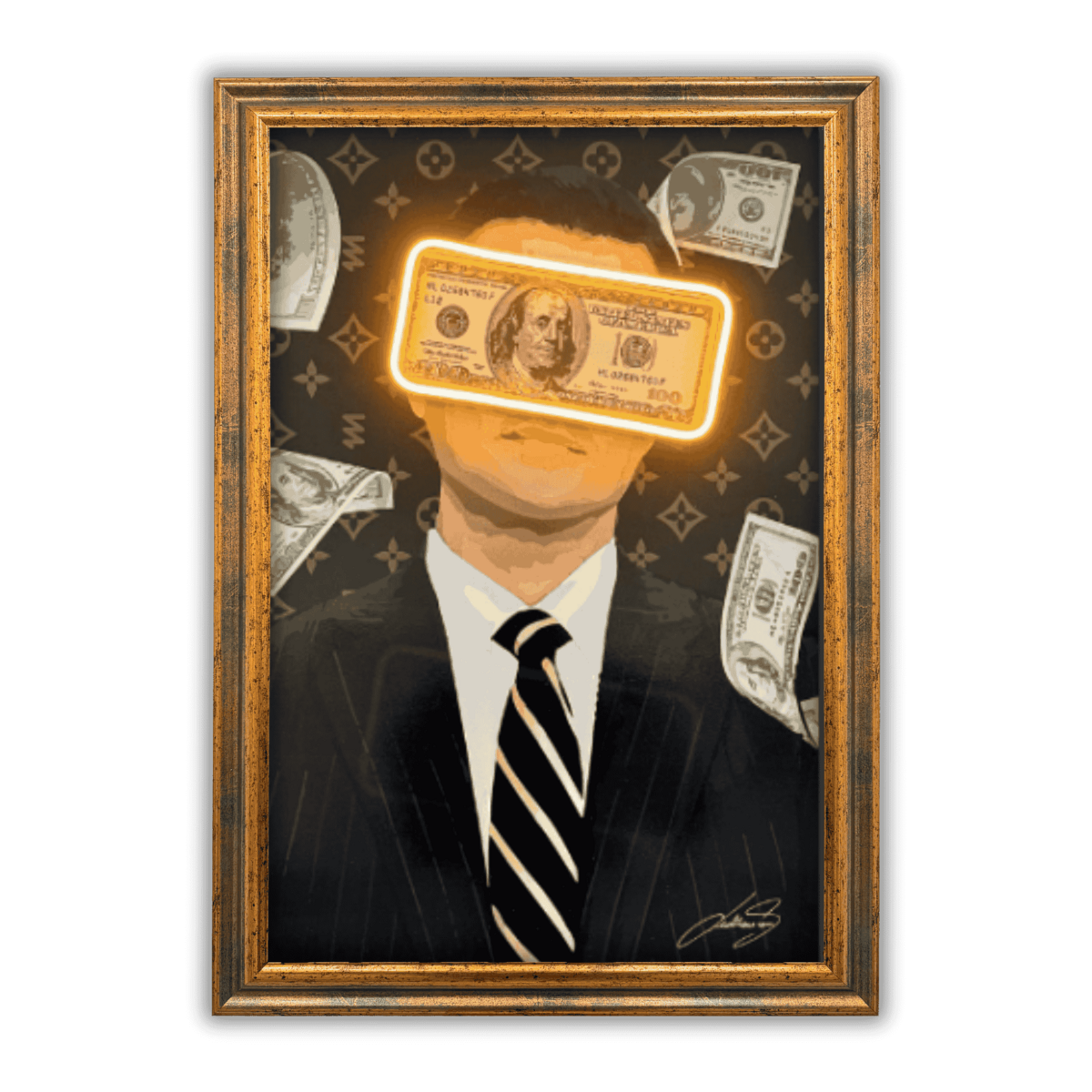 Belfort Money Rain | Led Wall Art