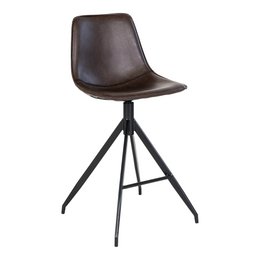 Monaco Counter Chair - Brown, PU/Steel, 51x44x96 cm - Set of 2