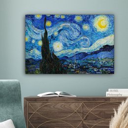 Canvas Maleri - Wall Decoration - De Sterrennacht - Vincent Van Gogh