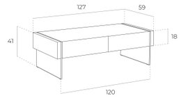 Couchtisch aus Walnussholz und gehärtetem Glas