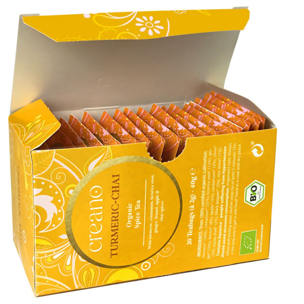 Bio-Teebeutel Kurkuma-Chai, 20er Pack
