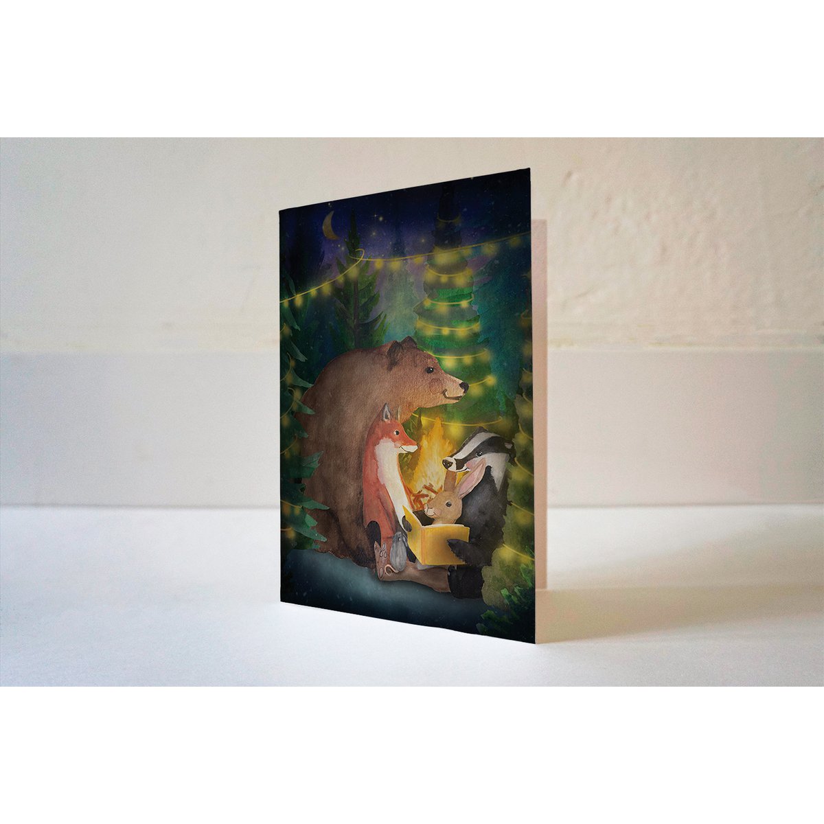 Tarjeta de navidad Leer libro