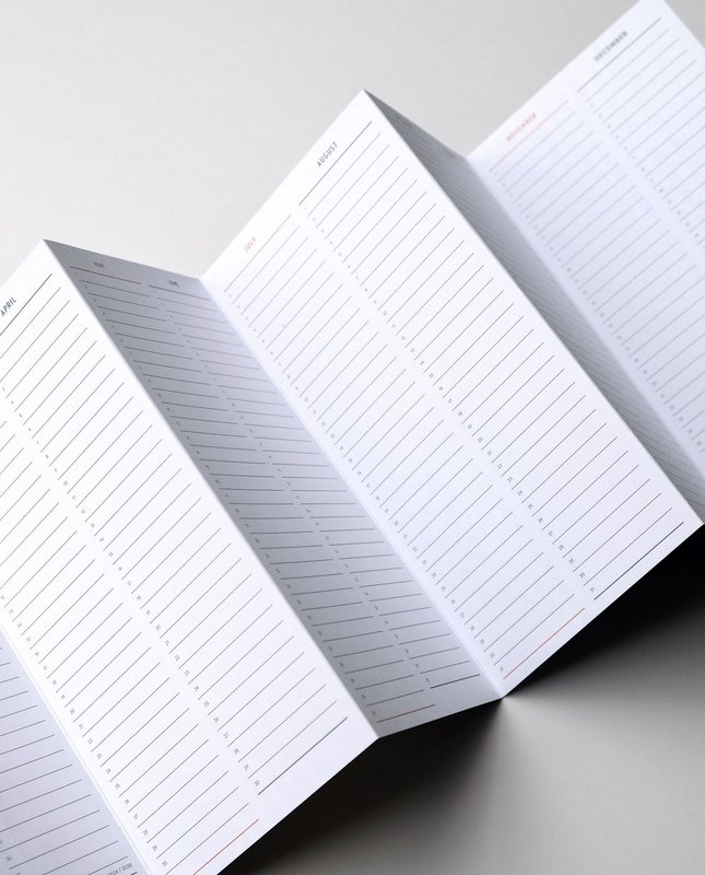 Immerwährender Kalender Black Lines
