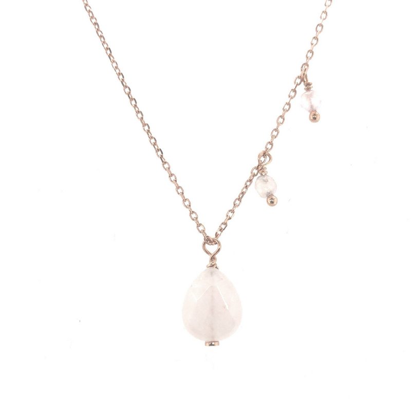 Necklace flying rose quartz
