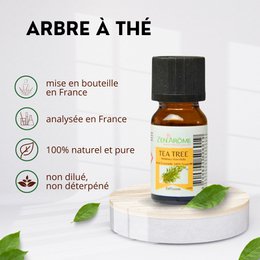 Aceite esencial - Árbol del té - 10 ml - Uso para difusión - Envasado en Francia