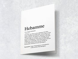 Definitie "verloskundige" wenskaart