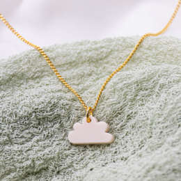 Collana nuvole realizzate in acrilico nuvole bianche - nuvola a catena leggera placcata in oro 18k