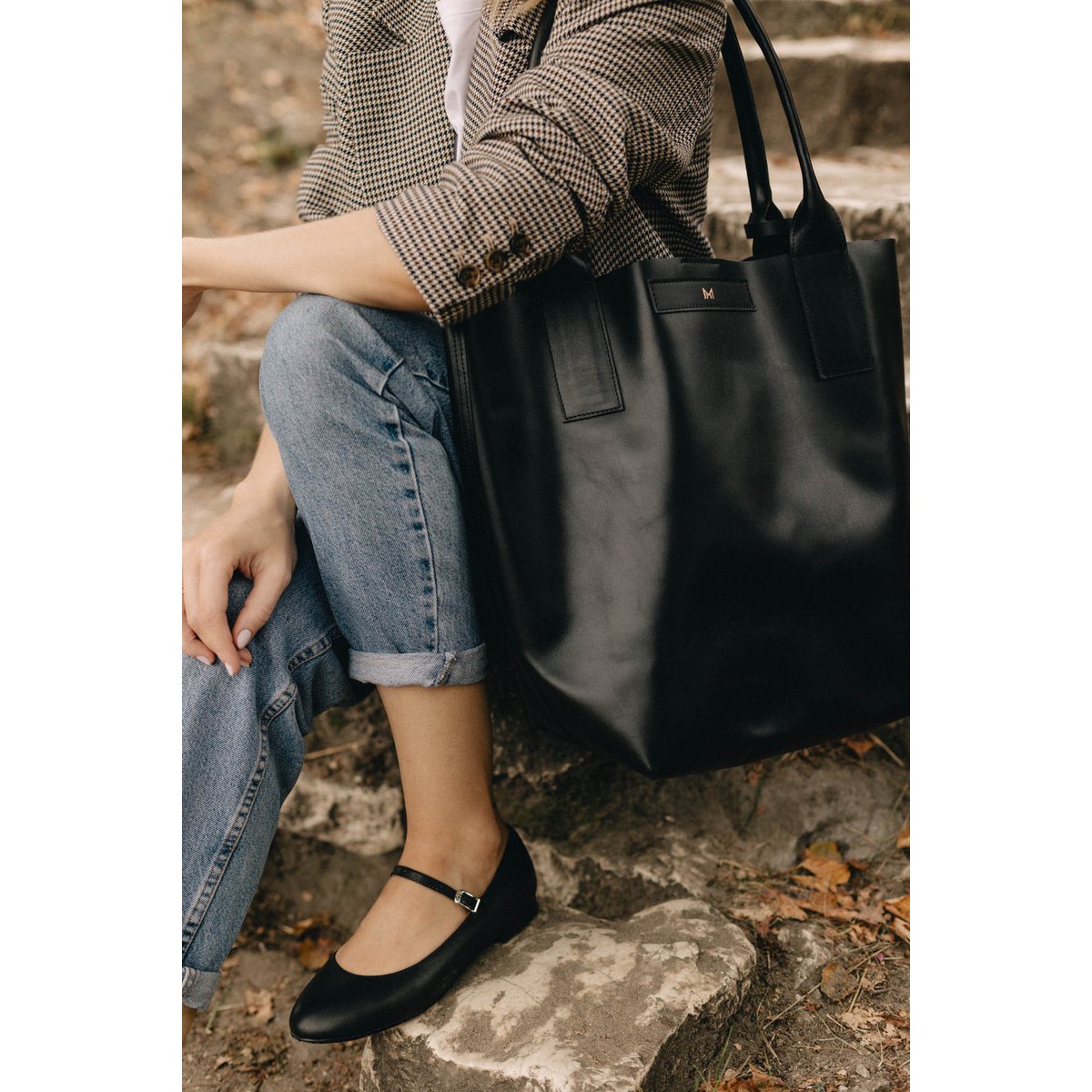 Leren ballerina's - Mary-Jane - Zwart 34-42