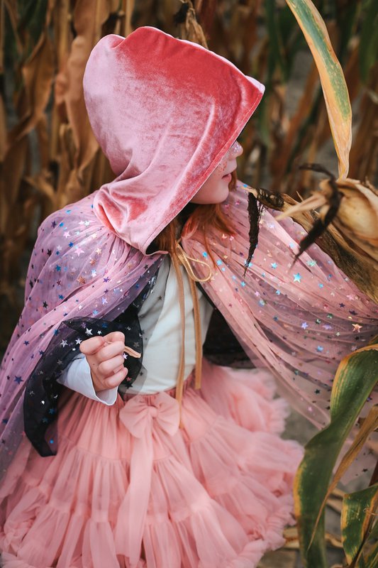 Magico mantello bifacciale per bambini "Stelle arcobaleno"